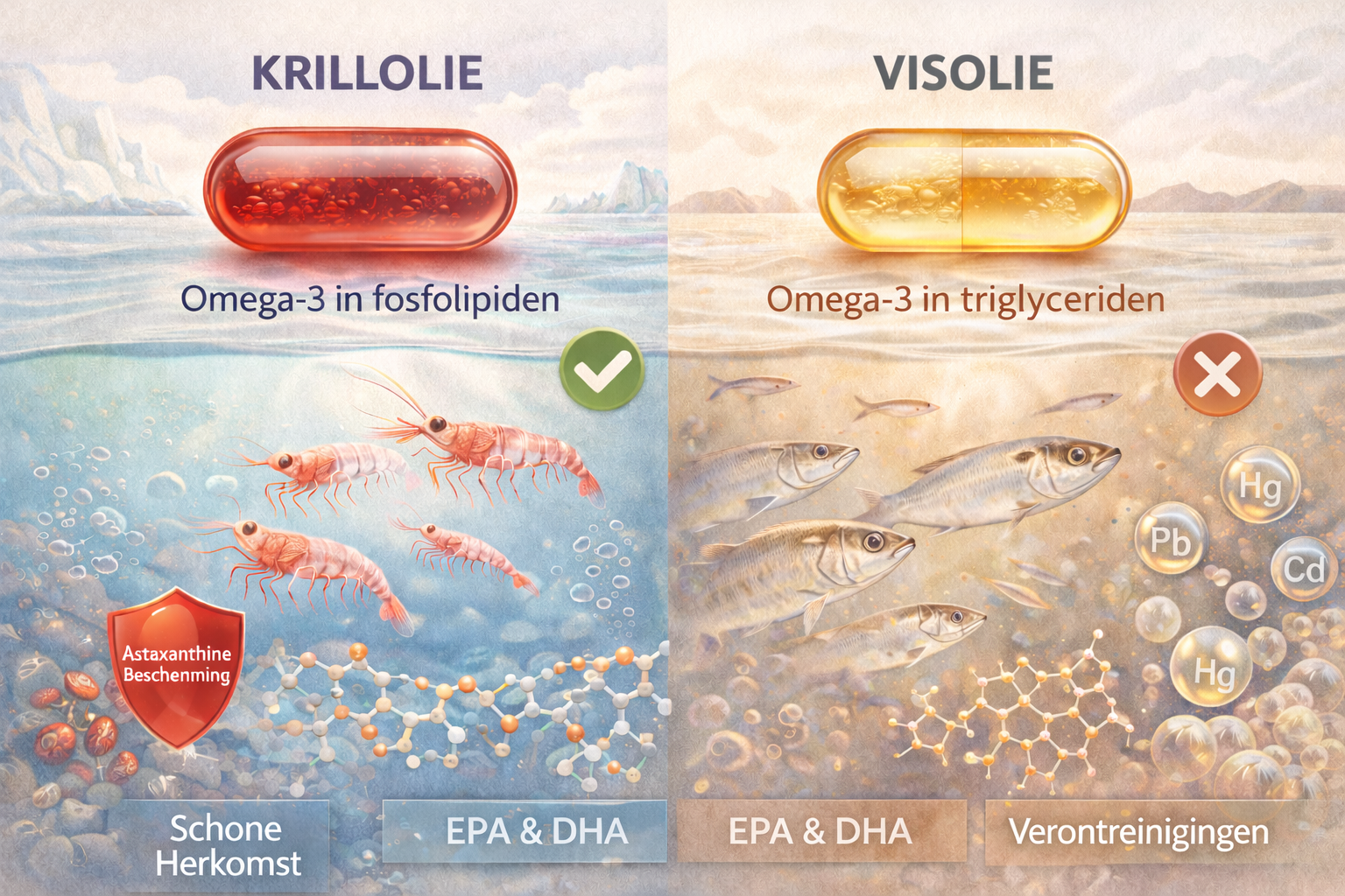 Krillolie vs Visolie. wat is het verschil?
